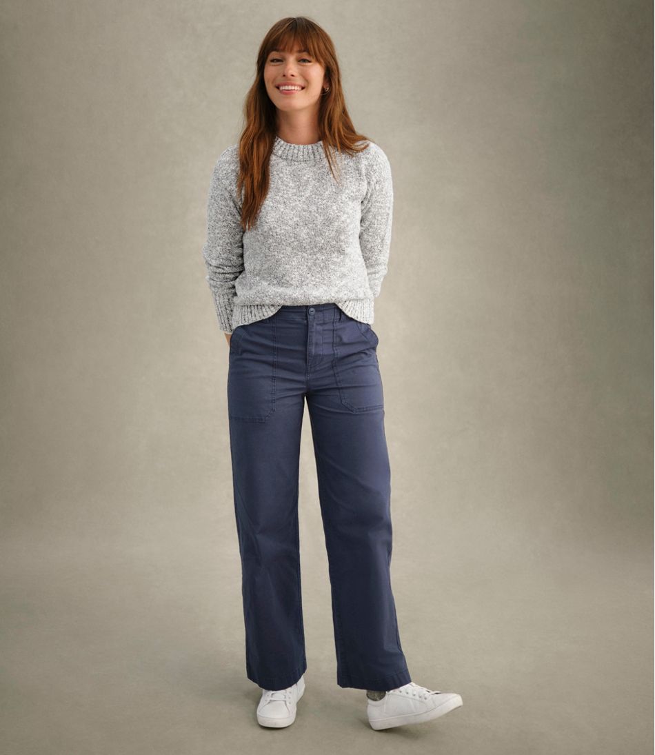 L.L.BeanWomen's 207 Vintage Cotton Canvas Pants, High-Rise Wide-Leg