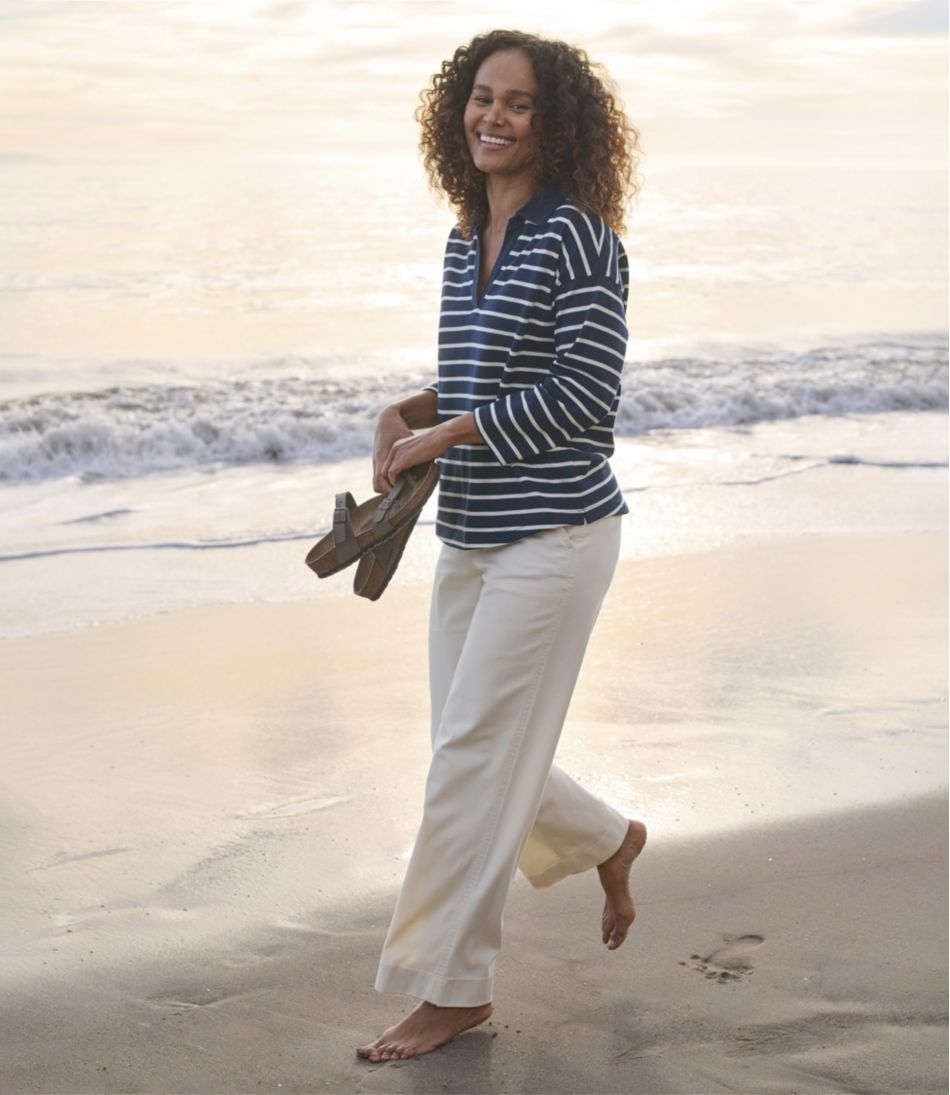 L.L.BeanWomen's Comfort Stretch Pants, Mid-Rise Wide-Leg Chino