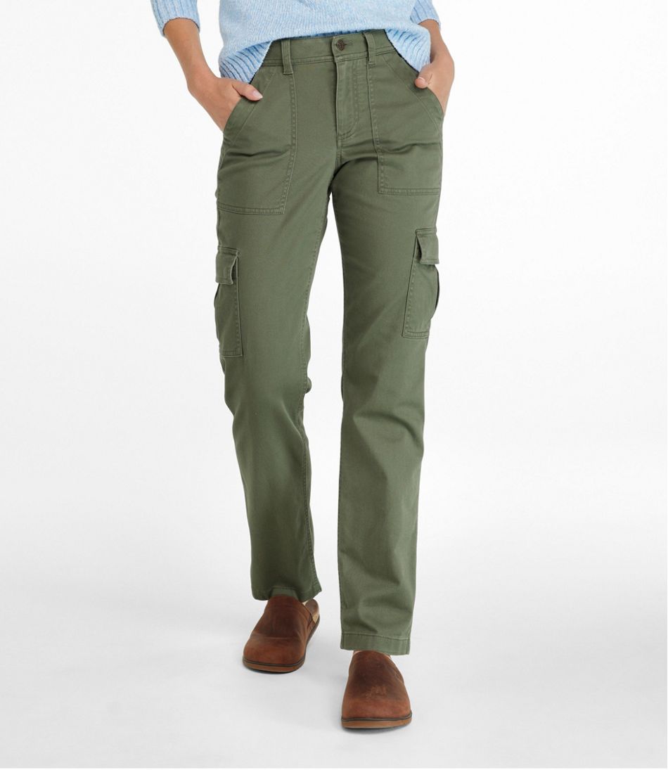 L.L.BeanWomen's Comfort Stretch Pants, Mid-Rise Straight-Leg Cargo