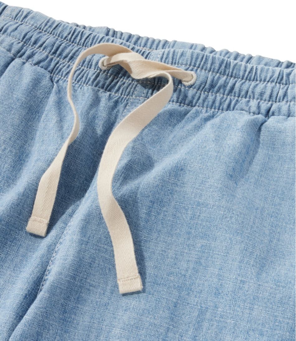 L.L.BeanWomen's Lakewashed Pull-On Chinos, Mid-Rise Wide-Leg Chambray