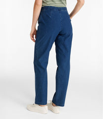 L.L.BeanWomen's Perfect Fit Pants, Denim Straight-Leg Fleece-Backed