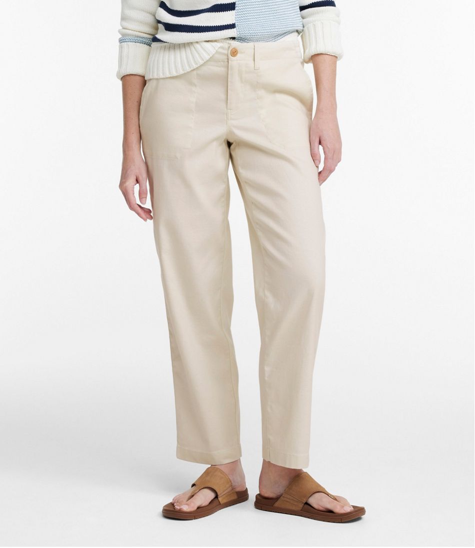 L.L.BeanWomen's Comfort Stretch Cotton/Linen Pants, High-Rise Ankle