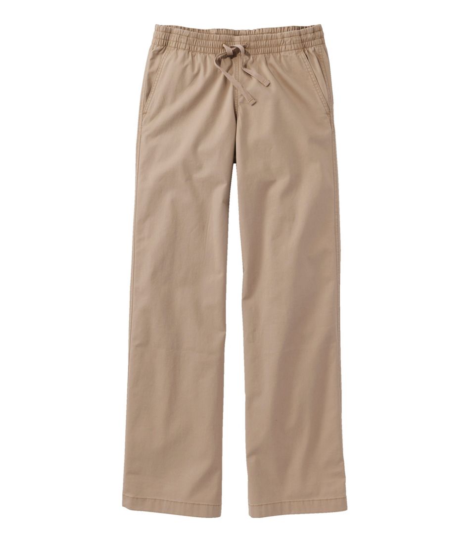 L.L.BeanLakewashed Pull-on Chinos, Mid-Rise Wide-Leg