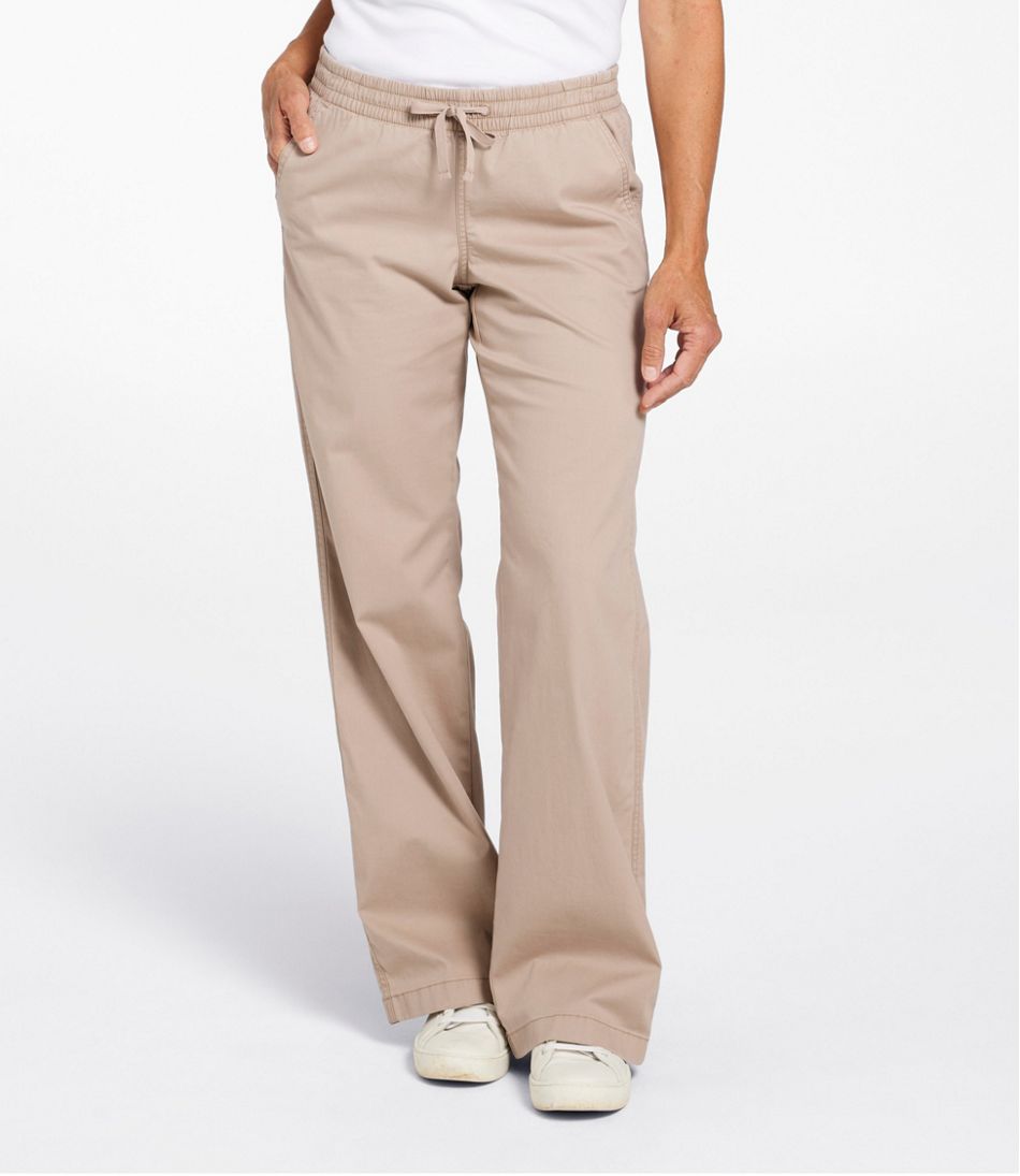 L.L.BeanLakewashed Pull-on Chinos, Mid-Rise Wide-Leg
