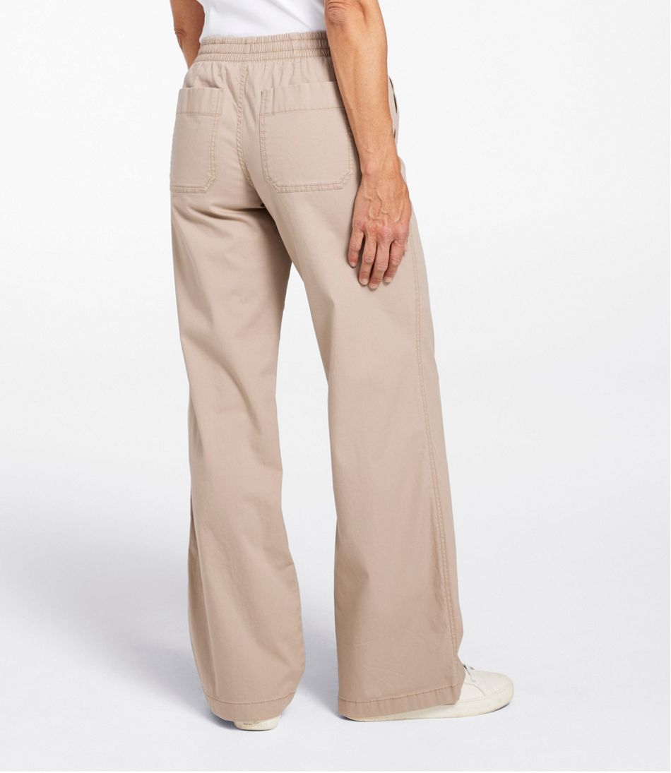 L.L.BeanLakewashed Pull-on Chinos, Mid-Rise Wide-Leg