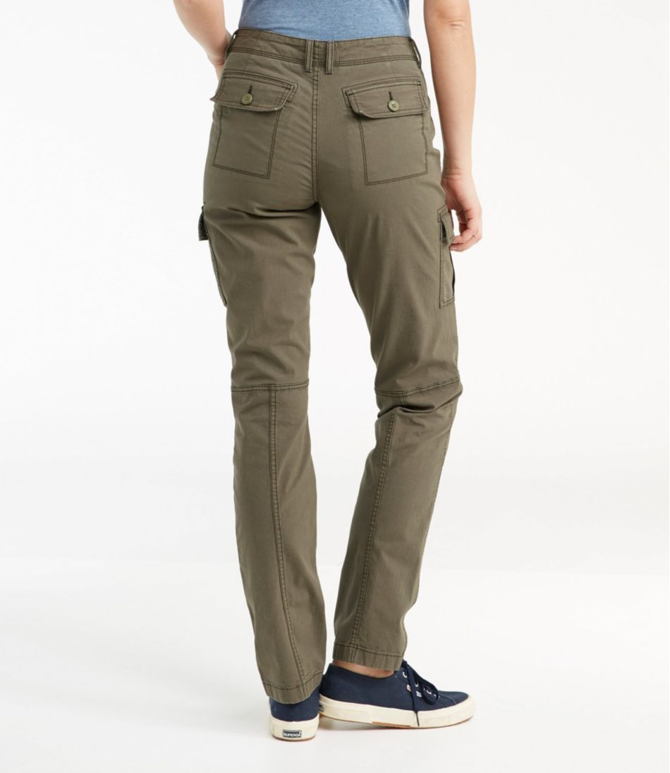 L.L.BeanWomen's Stretch Canvas Cargo Pants, Mid-Rise Straight-Leg