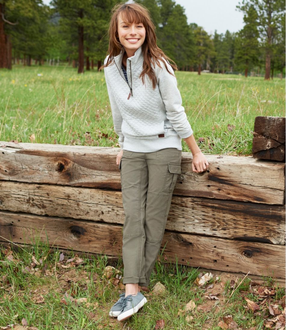 L.L.BeanWomen's Stretch Canvas Cargo Pants, Mid-Rise Straight-Leg