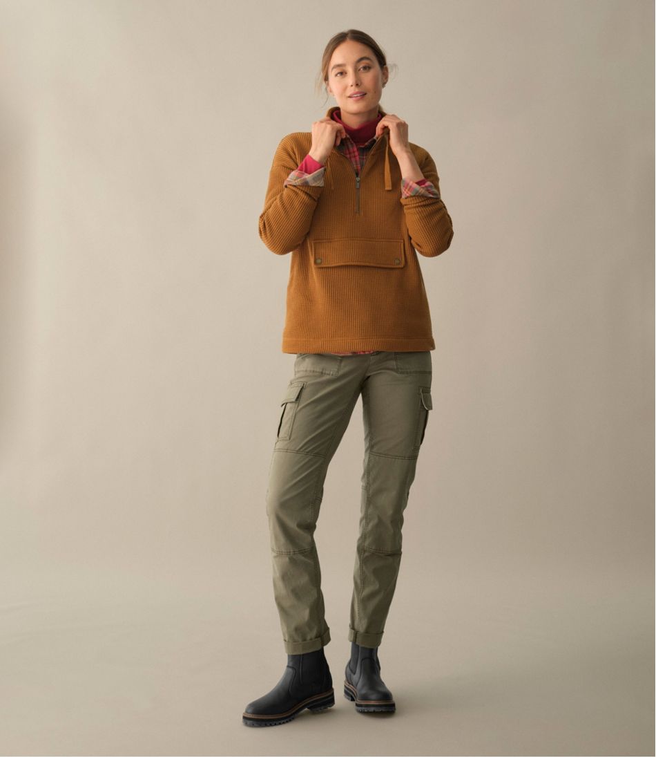L.L.BeanWomen's Stretch Canvas Cargo Pants, Mid-Rise Straight-Leg