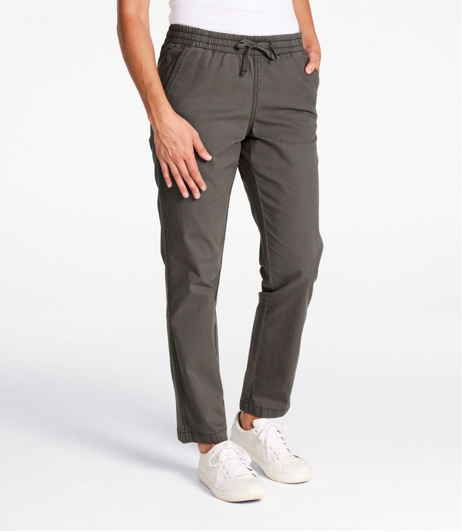 L.L.BeanWomen's Lakewashed Chino Pants, Mid-Rise Pull-On Ankle