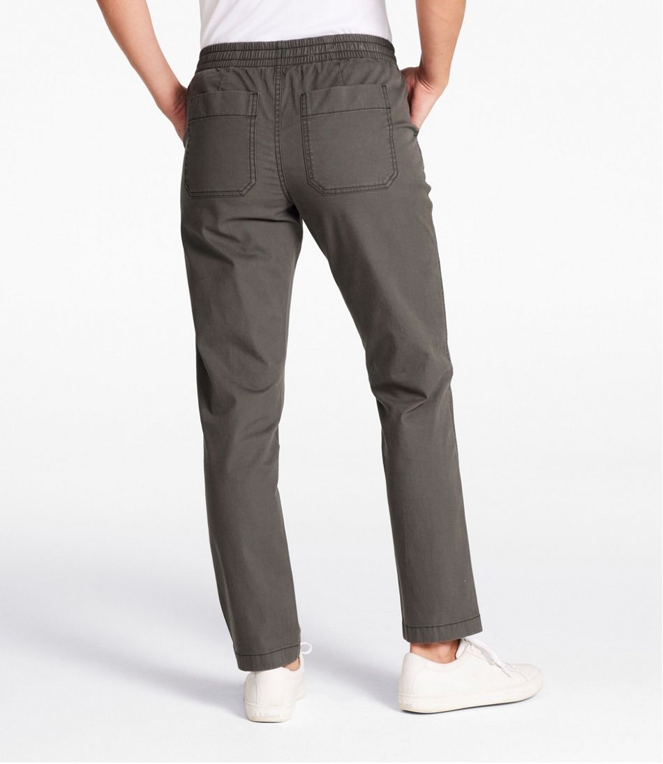 L.L.BeanWomen's Lakewashed Chino Pants, Mid-Rise Pull-On Ankle
