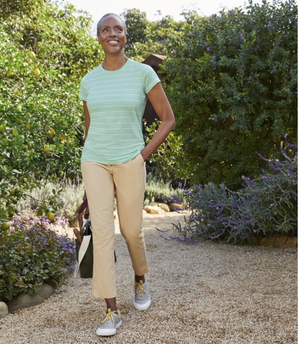 L.L.BeanWomen's Lakewashed Chino Pants, Mid-Rise Pull-On Ankle