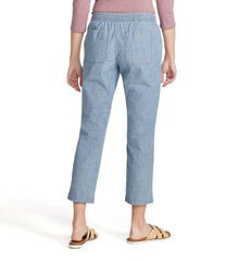 L.L.BeanWomen's Lakewashed Pull-On Chinos, Mid-Rise Chambray Ankle Pants