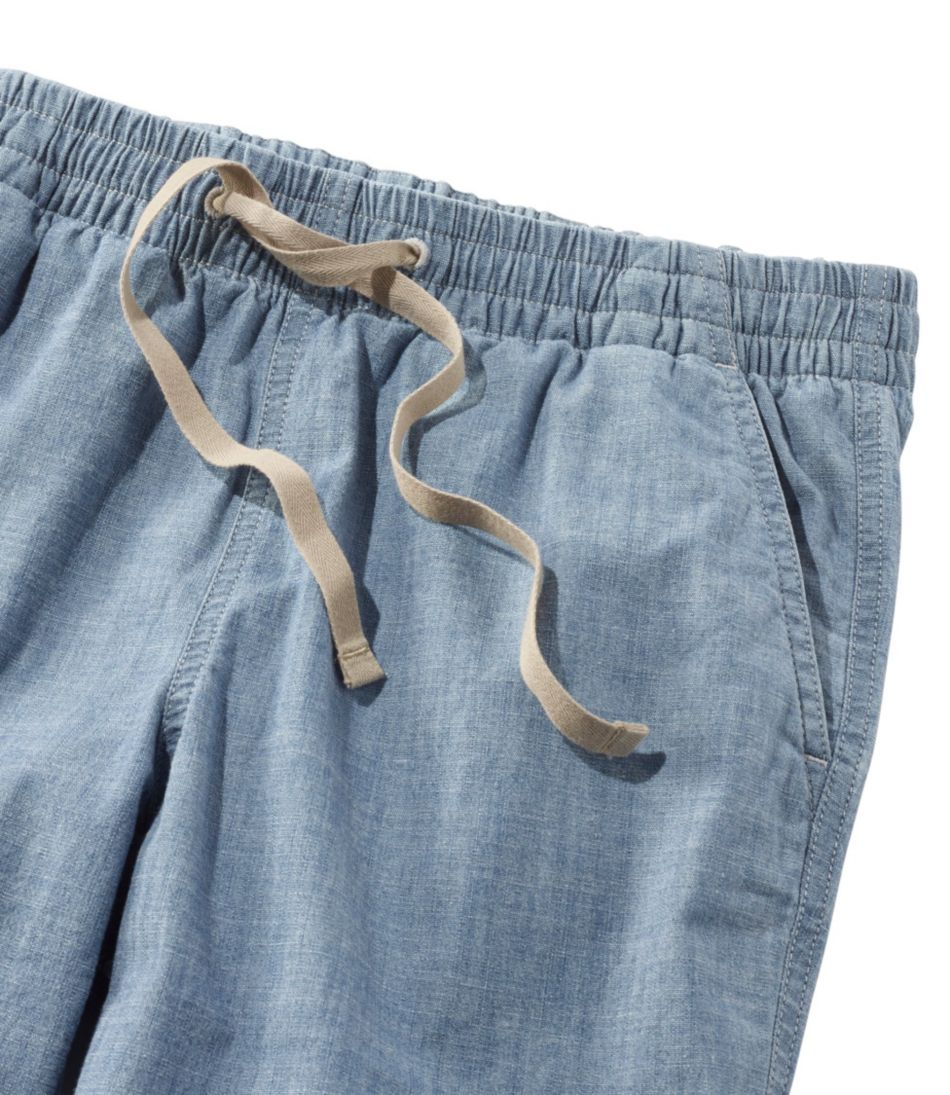 L.L.BeanWomen's Lakewashed Pull-On Chinos, Mid-Rise Chambray Ankle Pants