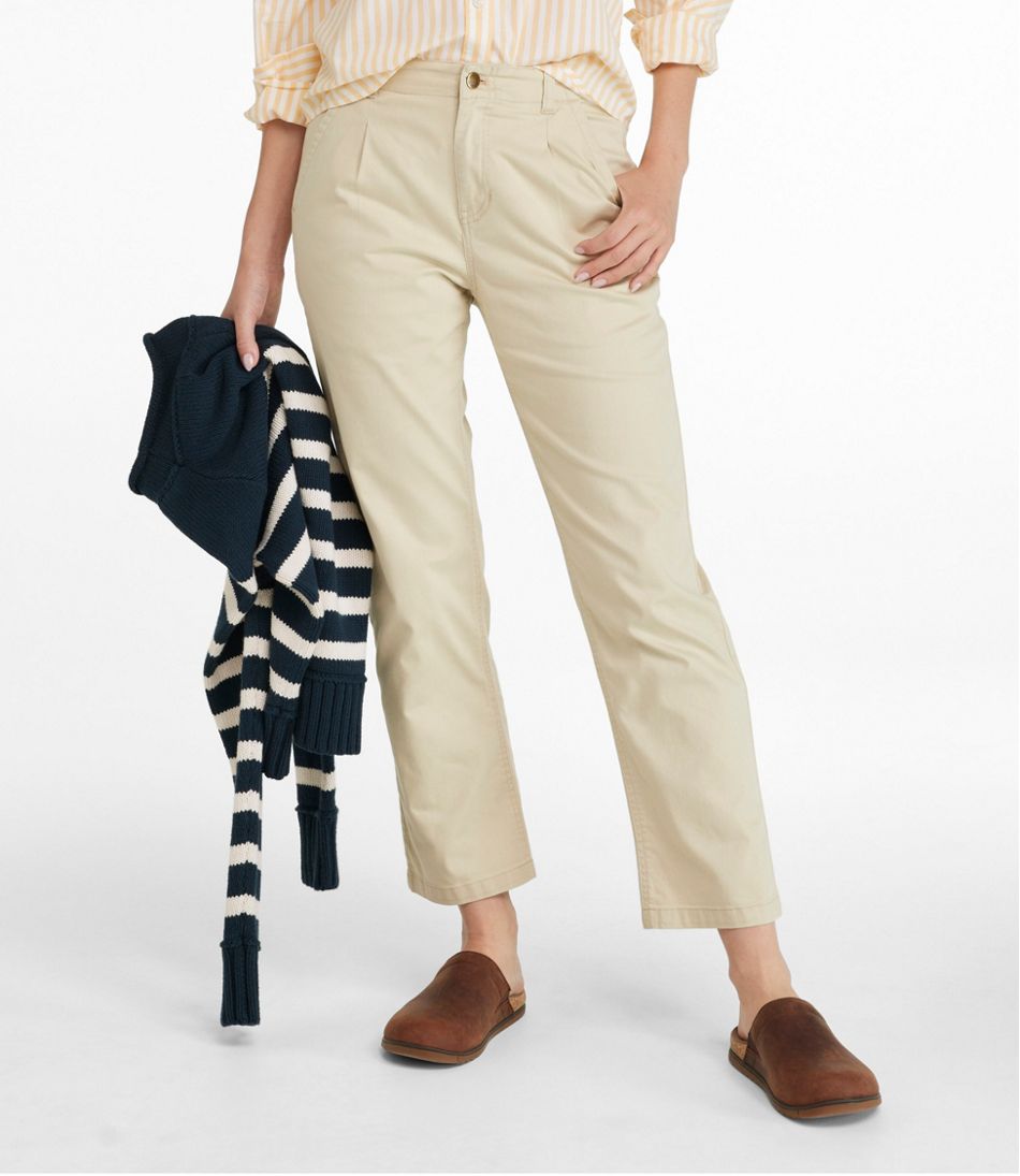 L.L.BeanWomen's Signature Easy-Cotton Pleated Chinos, Ankle