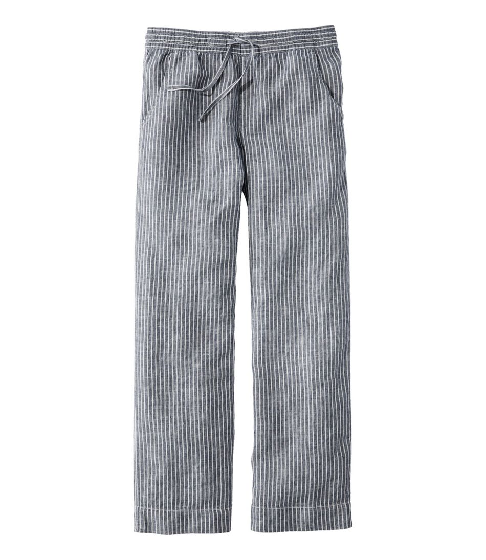 L.L.BeanWomen's Premium Washable Linen Pull-On Pants, Stripe