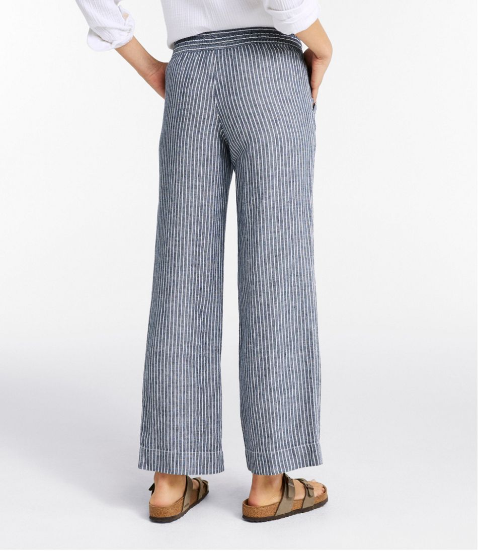 L.L.BeanWomen's Premium Washable Linen Pull-On Pants, Stripe