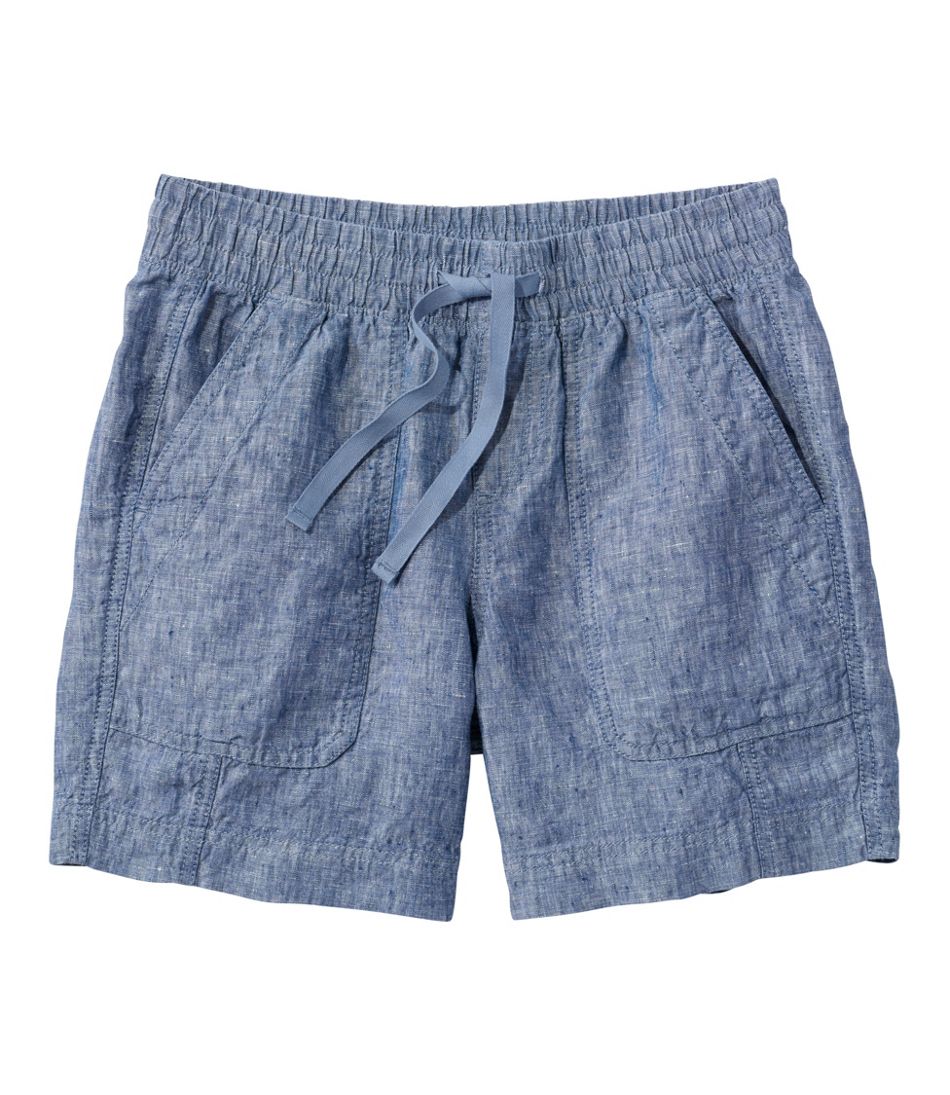 L.L.BeanWomen's Premium Washable Linen Shorts, Mid-Rise 6"