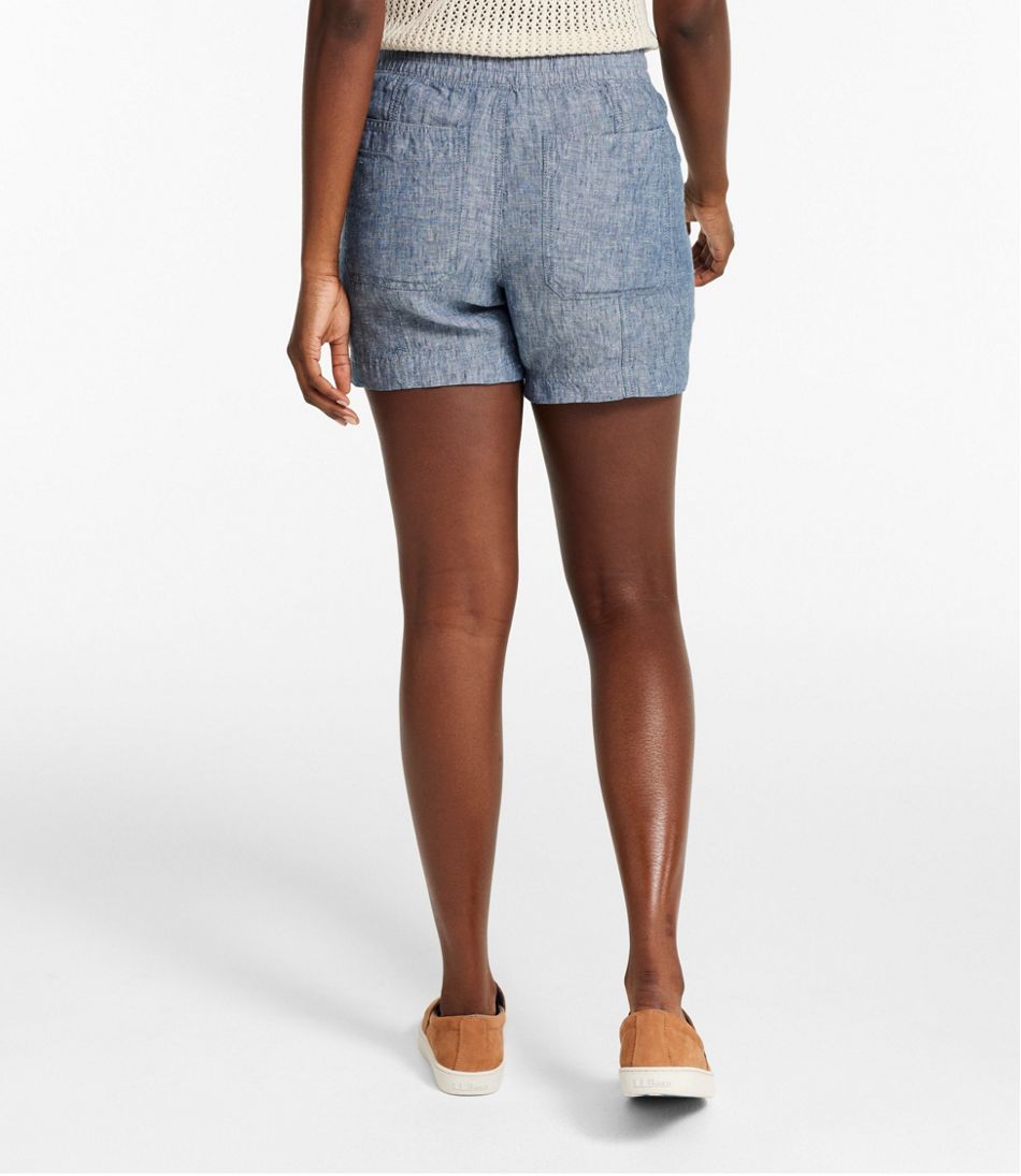 L.L.BeanWomen's Premium Washable Linen Shorts, Mid-Rise 6"