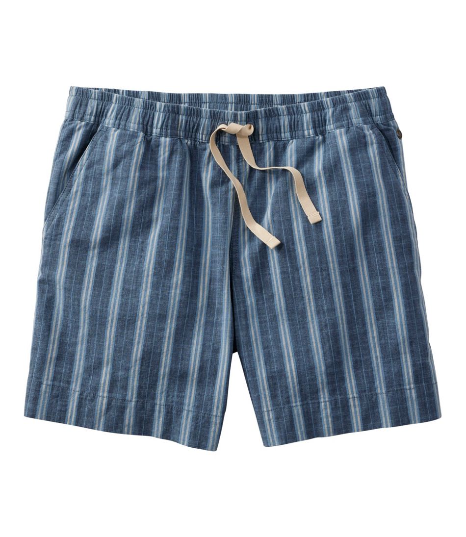L.L.BeanWomen's Lakewashed Dock Shorts, Mid-Rise Stripe