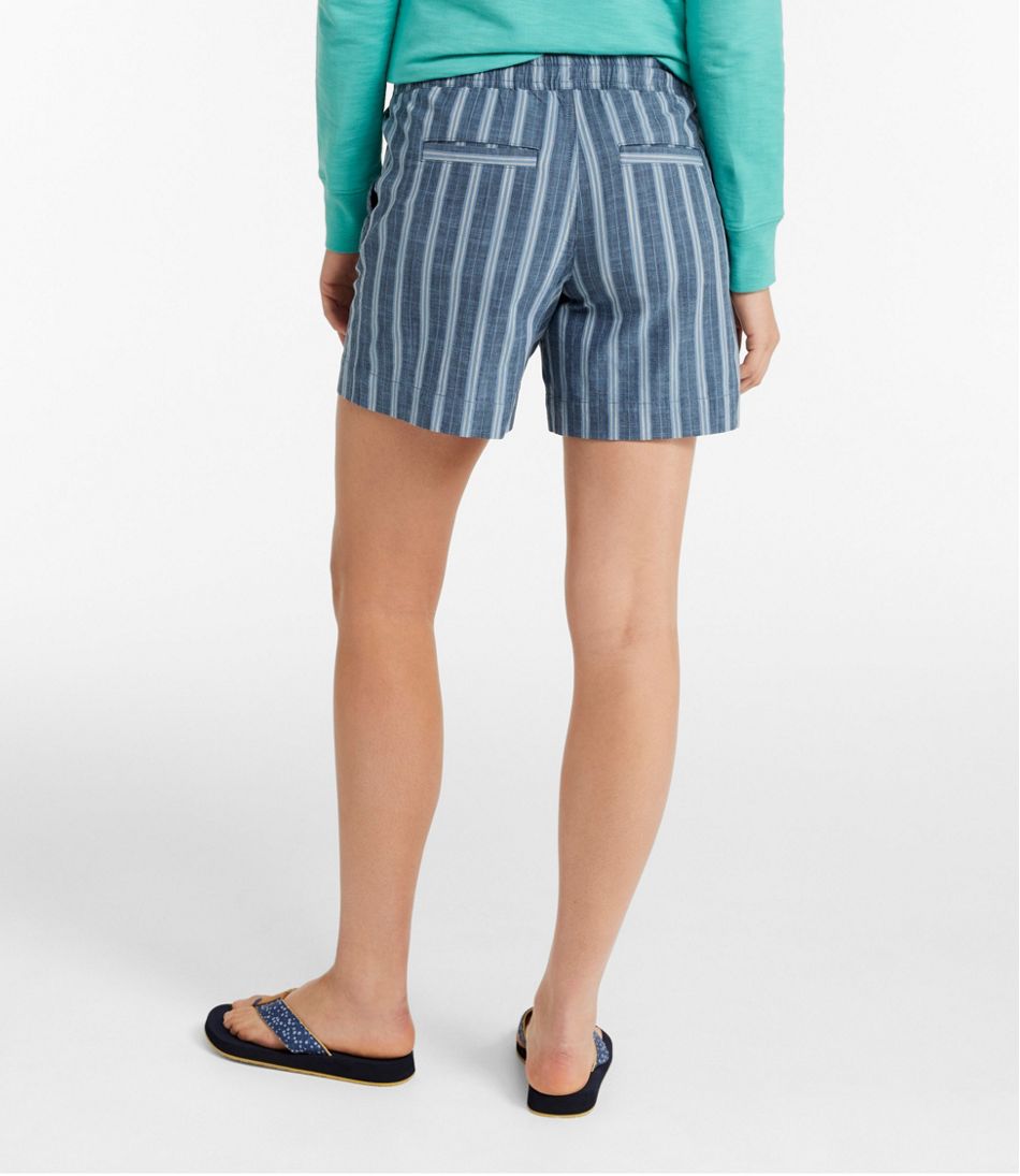 L.L.BeanWomen's Lakewashed Dock Shorts, Mid-Rise Stripe