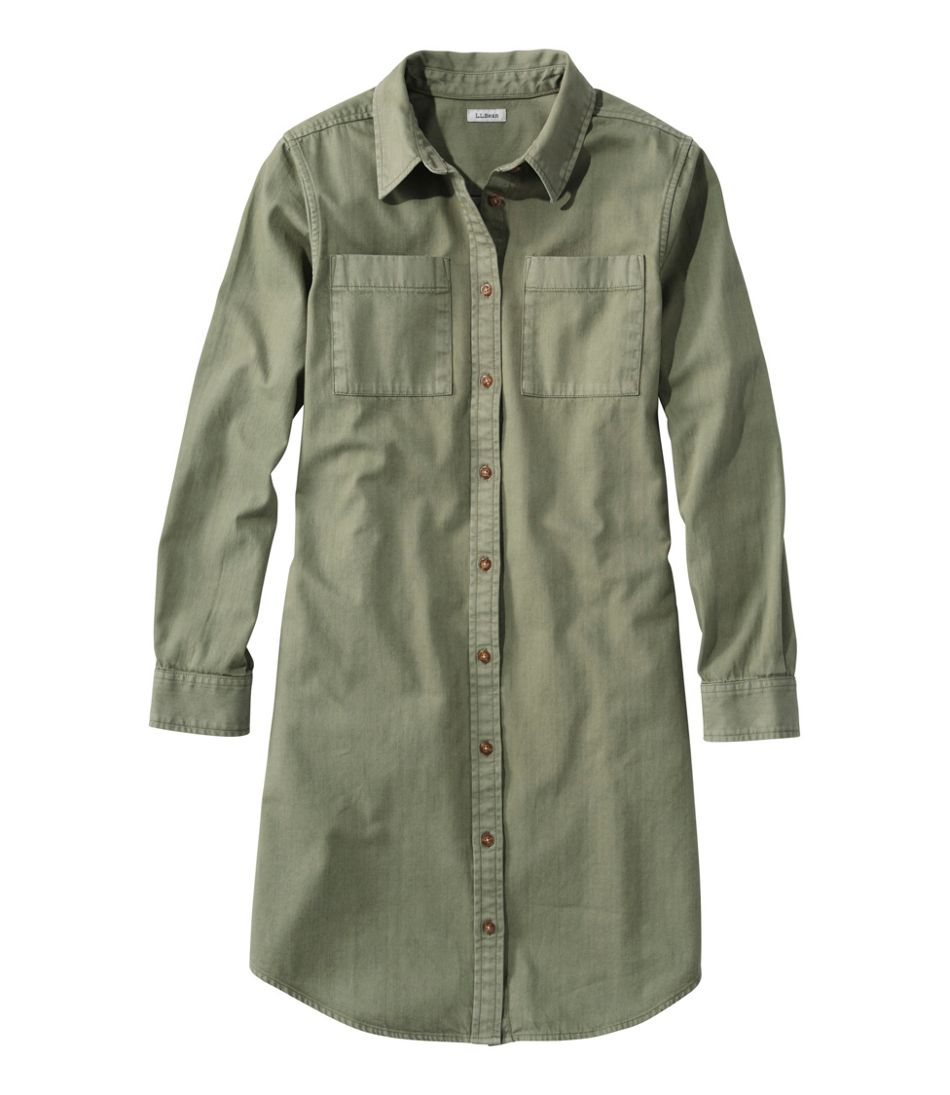 L.L.BeanWomen's L.L. Bean Heritage Washed Denim Shirt Dress, Garment-Dye