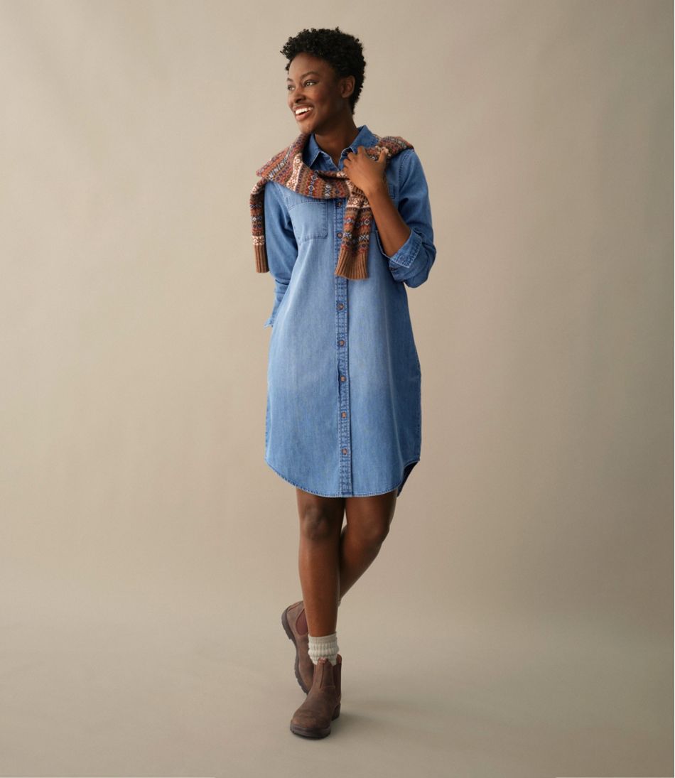 L.L.BeanWomen's L.L. Bean Heritage Washed Denim Shirt Dress