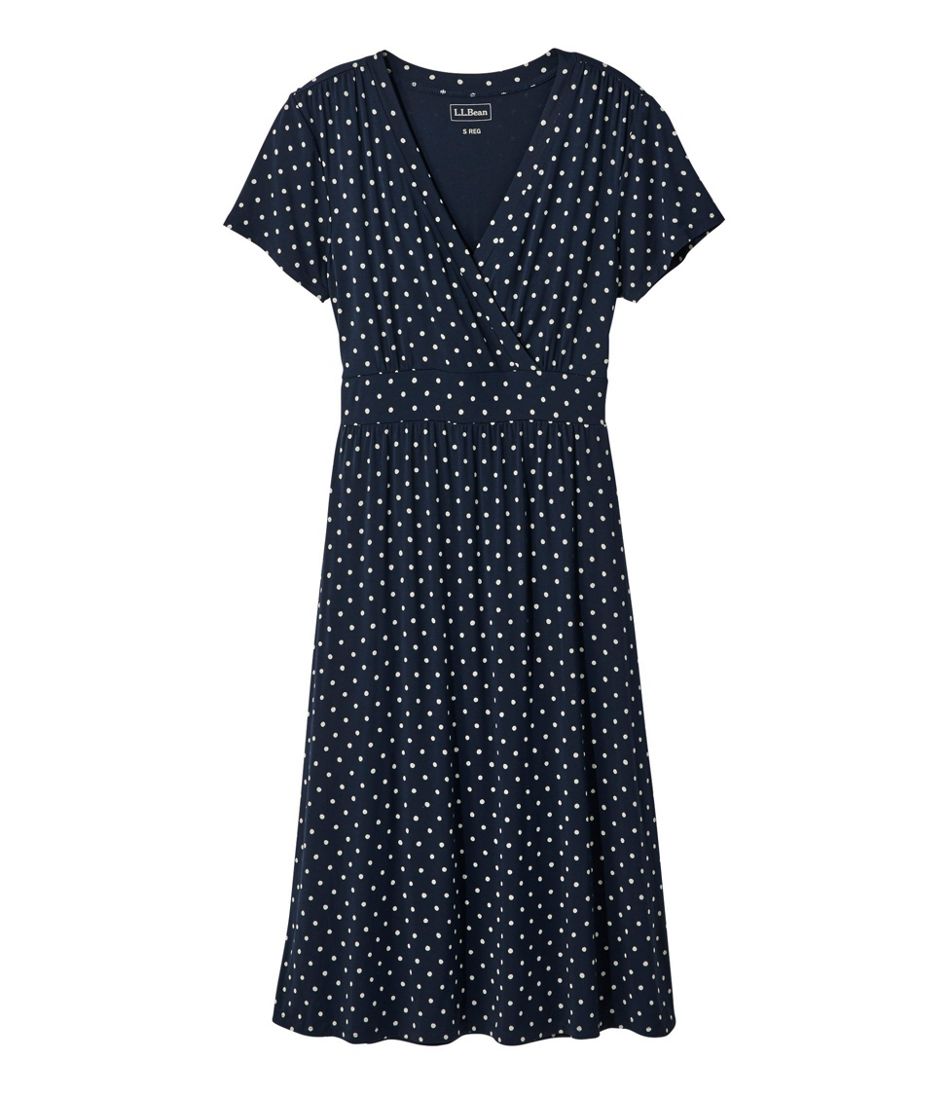 L.L.BeanWomen's Summer Knit Dress, Short-Sleeve Print