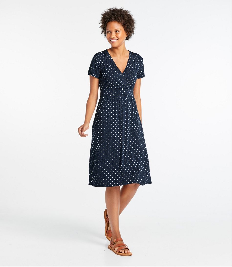 L.L.BeanWomen's Summer Knit Dress, Short-Sleeve Print