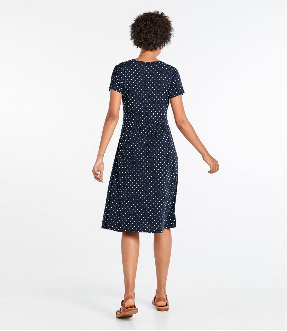 L.L.BeanWomen's Summer Knit Dress, Short-Sleeve Print