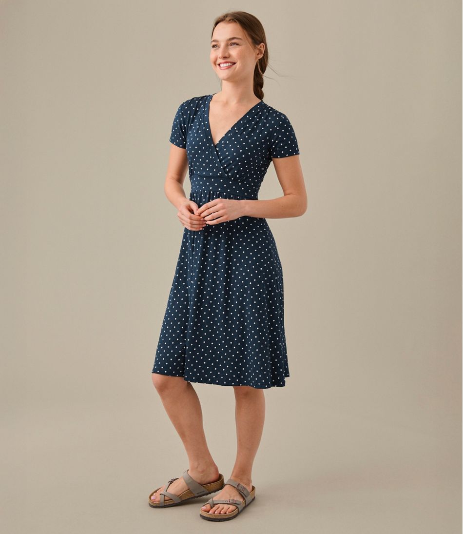 L.L.BeanWomen's Summer Knit Dress, Short-Sleeve Print