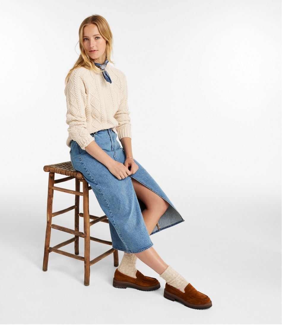 L.L.BeanWomen's Signature Heritage Denim Midi Skirt