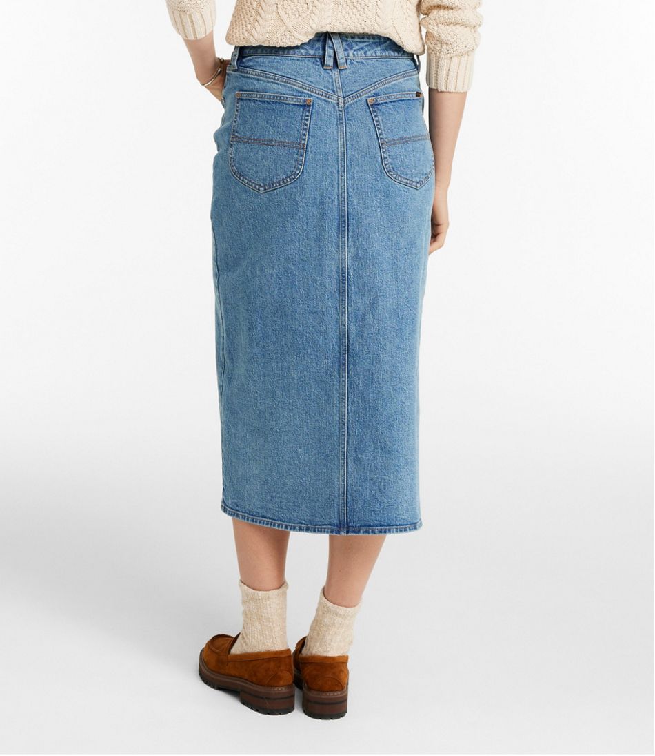 L.L.BeanWomen's Signature Heritage Denim Midi Skirt