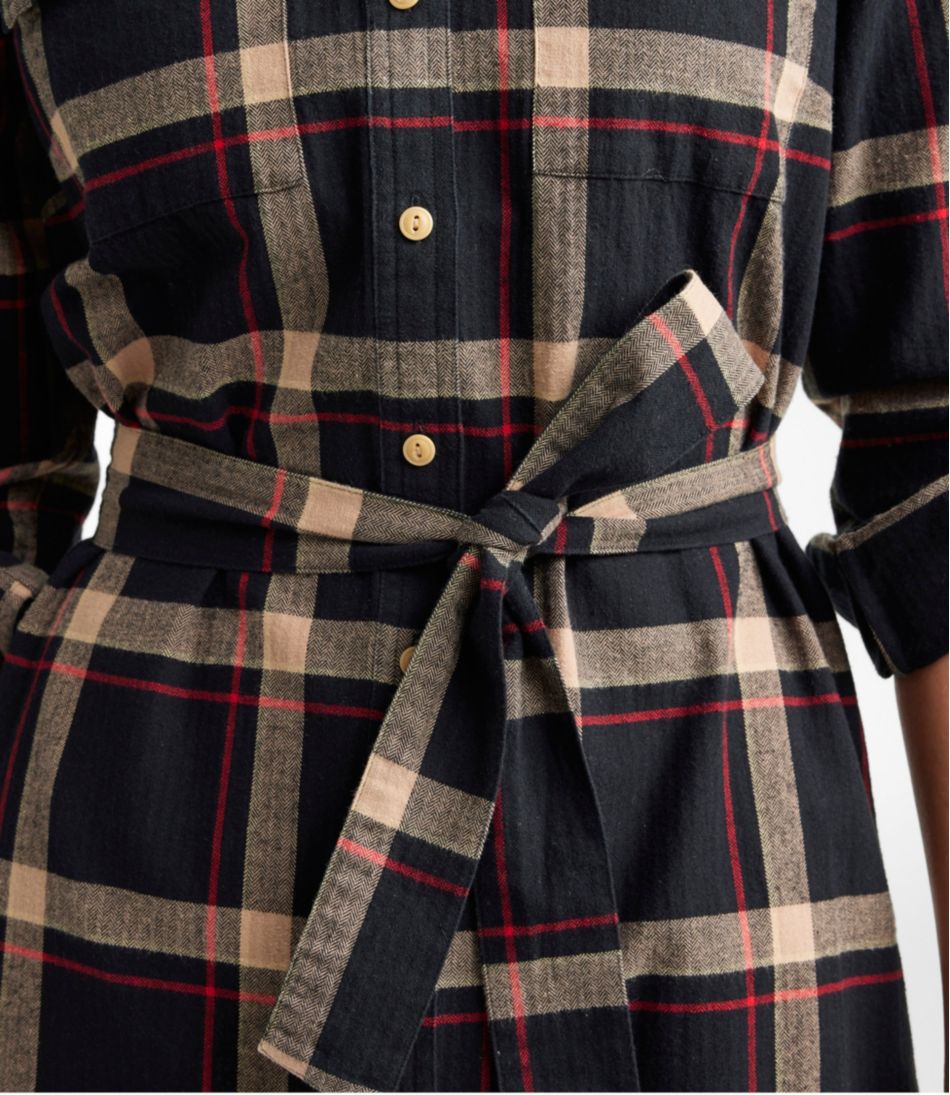 L.L.BeanWomen's Signature Camp Flannel Shirt Dress, Button-Front