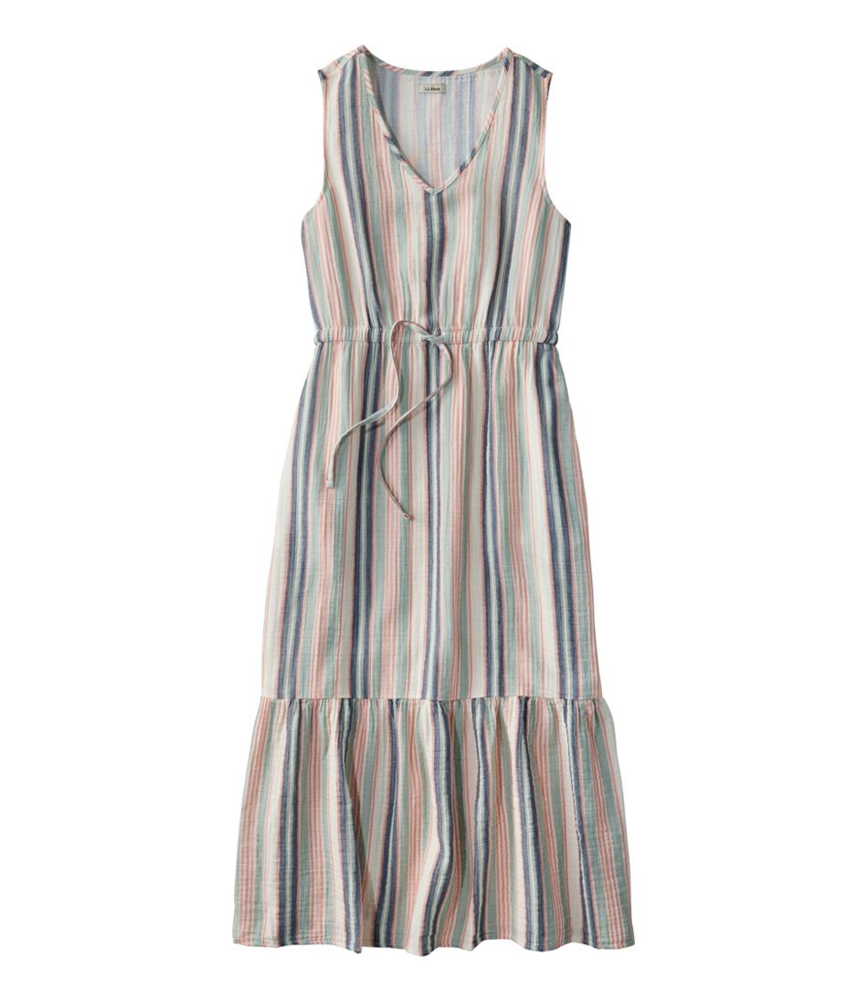 L.L.BeanWomen's Cloud Gauze Midi Dress, Stripe