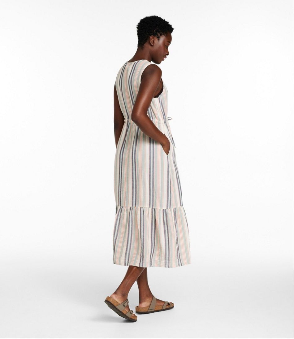 L.L.BeanWomen's Cloud Gauze Midi Dress, Stripe