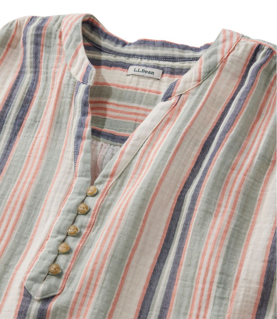 L.L.BeanWomen's Cloud Gauze Short-Sleeve Shift Dress, Stripe