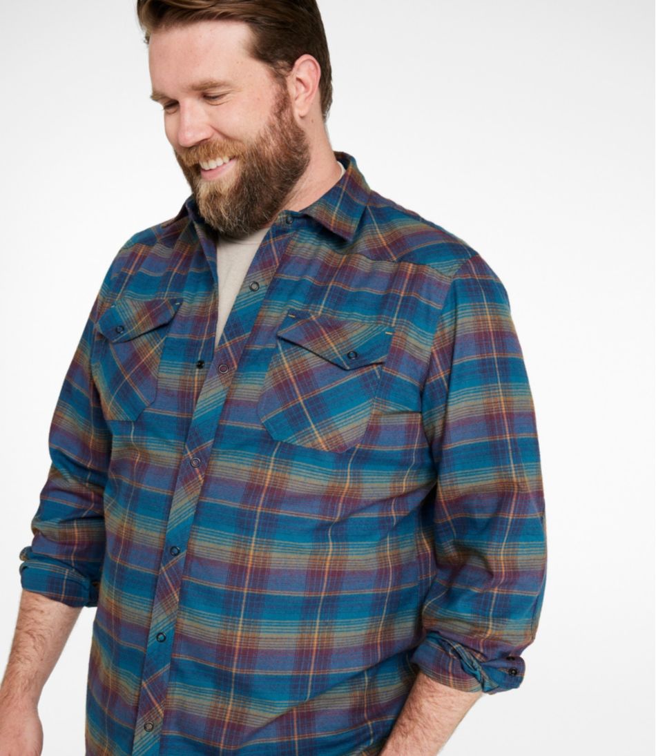 L.L.BeanMen's Katahdin Performance Flannel Shirt, Slightly Fitted