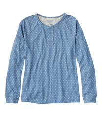 L.L.BeanWomen's Restorative Sleepwear, Long-Sleeve Henley Print