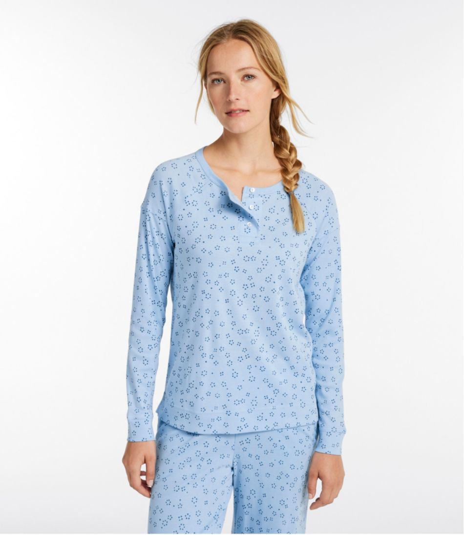 L.L.BeanWomen's Restorative Sleepwear, Long-Sleeve Henley Print