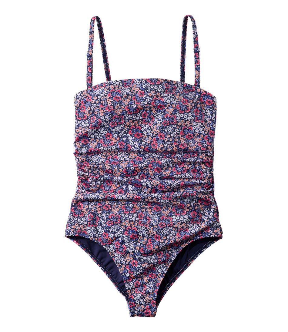 L.L.BeanWomen's Coastal Essentials Swimwear, Bandeau Tanksuit Print