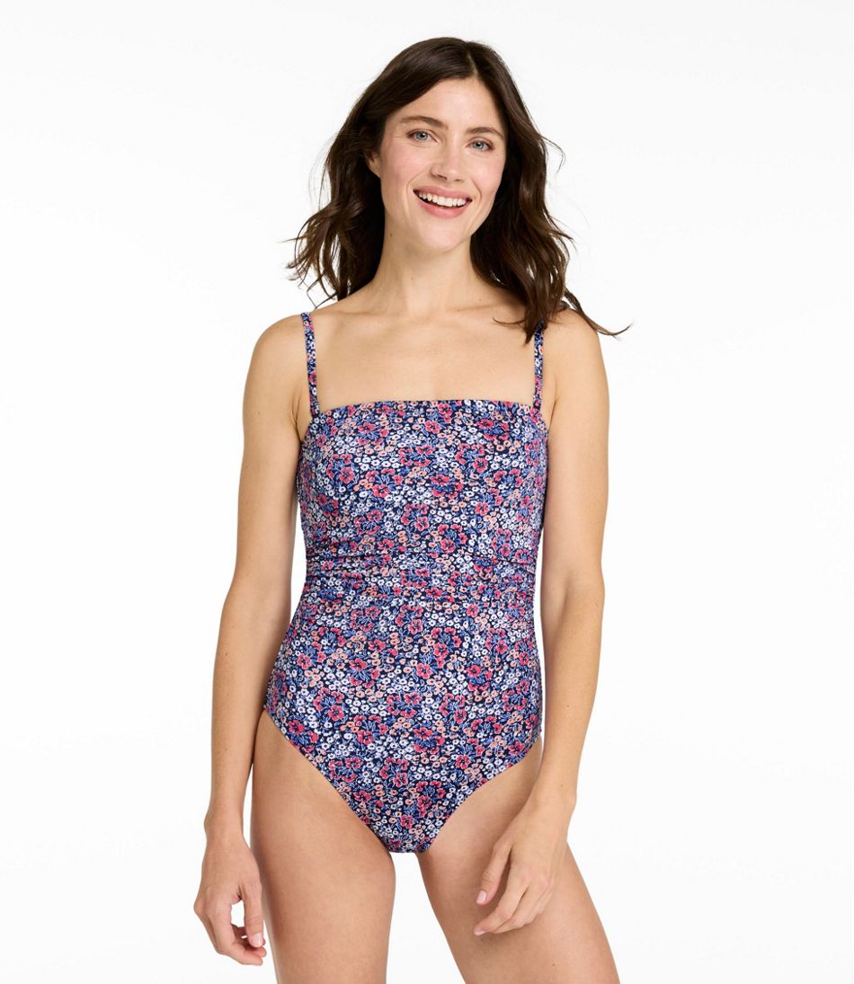 L.L.BeanWomen's Coastal Essentials Swimwear, Bandeau Tanksuit Print