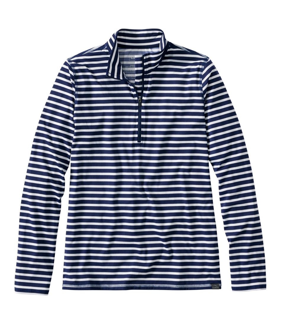 L.L.BeanWomen's SunSmart® UPF 50+ Sun Shirt, Quarter-Zip Stripe