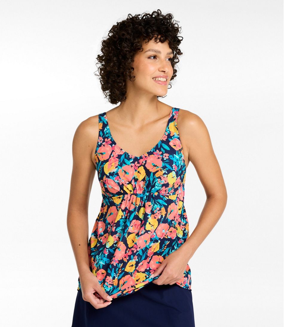 L.L.BeanWomen's Shaping Swimwear, Soft-Drape Tankini Top Print