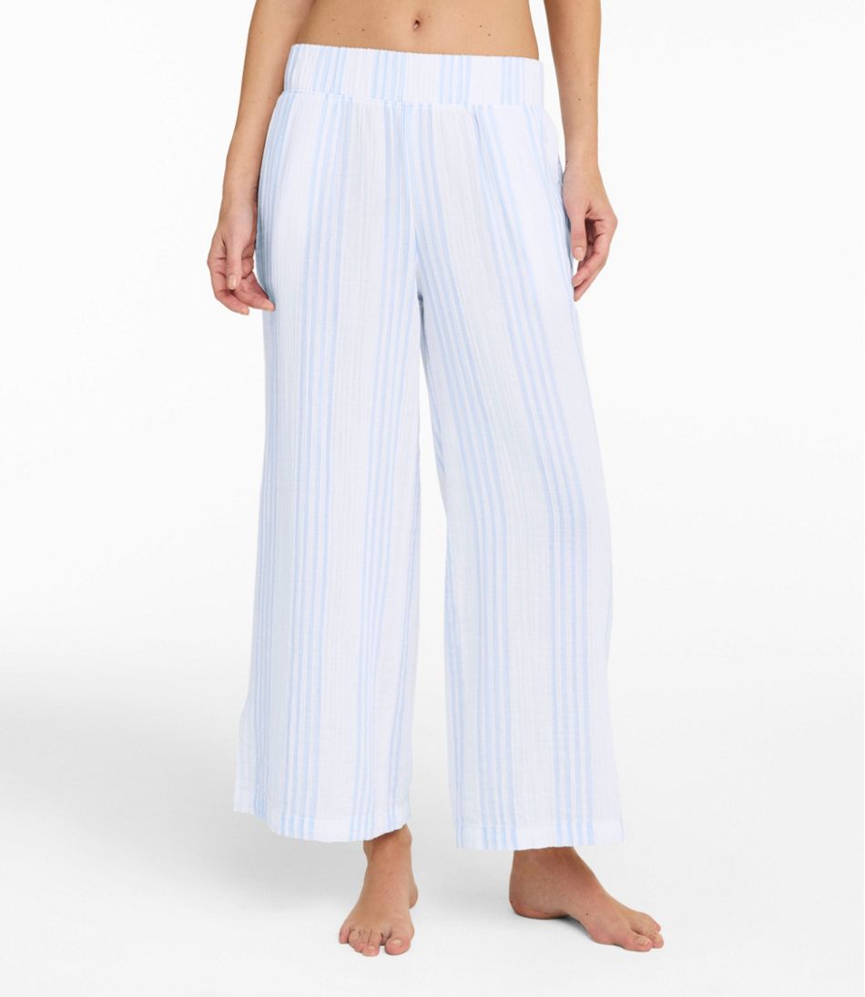 L.L.BeanWomen's Cloud Gauze Wide-Leg Pants, Stripe