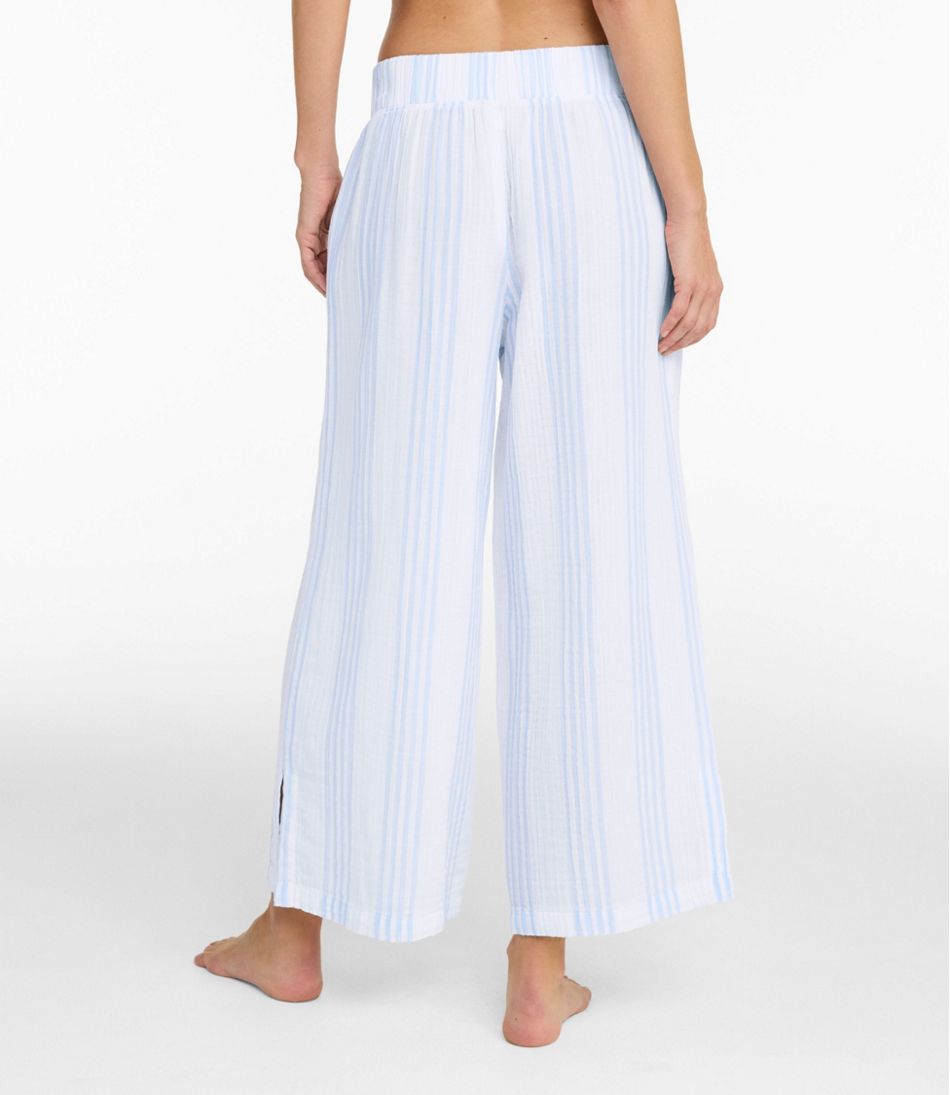 L.L.BeanWomen's Cloud Gauze Wide-Leg Pants, Stripe