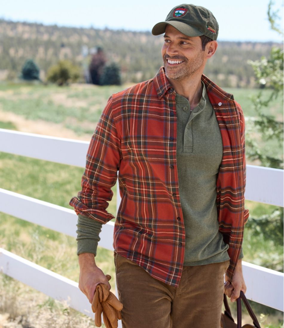 L.L.BeanMen's Scotch Plaid Flannel Shirt, Slightly Fitted