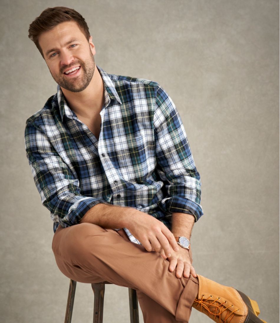 L.L.BeanMen's Scotch Plaid Flannel Shirt, Slightly Fitted