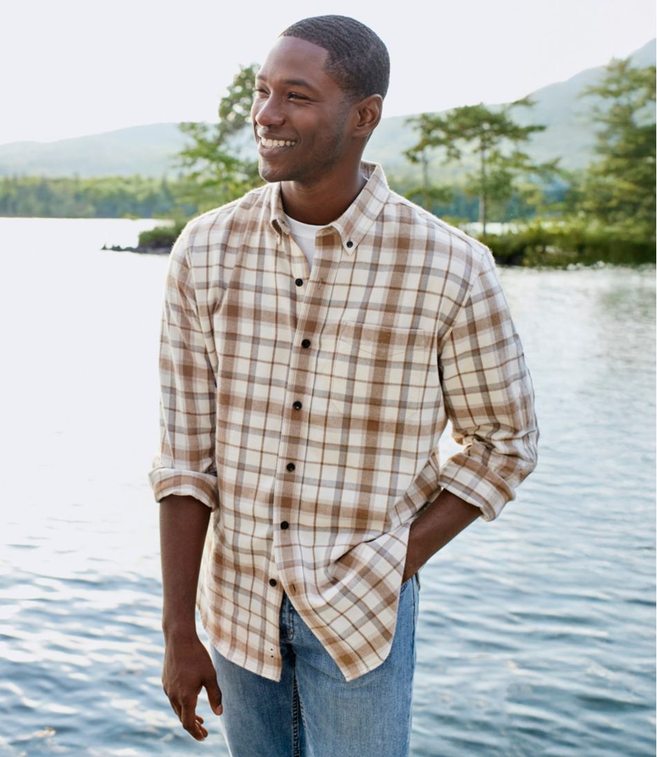 L.L.BeanMen's Scotch Plaid Flannel Shirt, Slightly Fitted