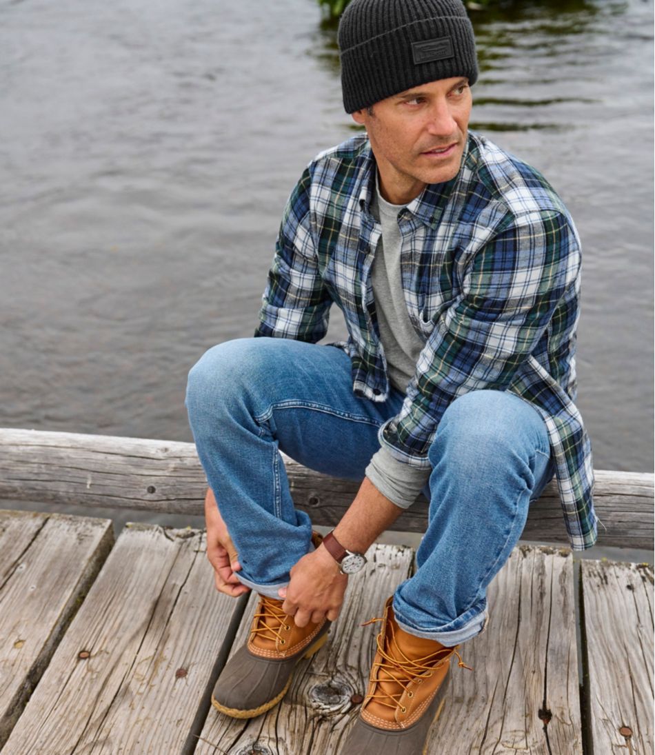 L.L.BeanMen's Scotch Plaid Flannel Shirt, Slightly Fitted
