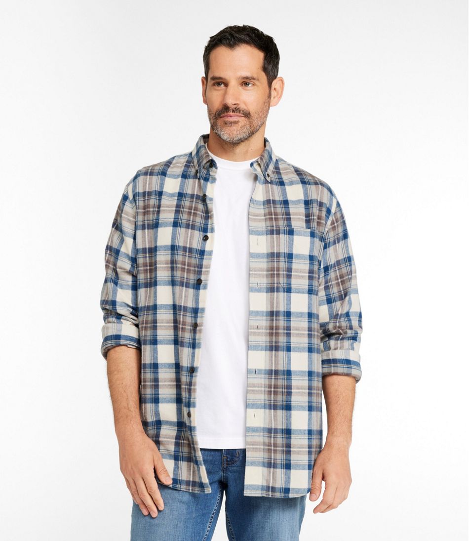 L.L.BeanMen's Scotch Plaid Flannel Shirt, Slightly Fitted